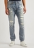 Distressed slim-leg jeans - Evisu
