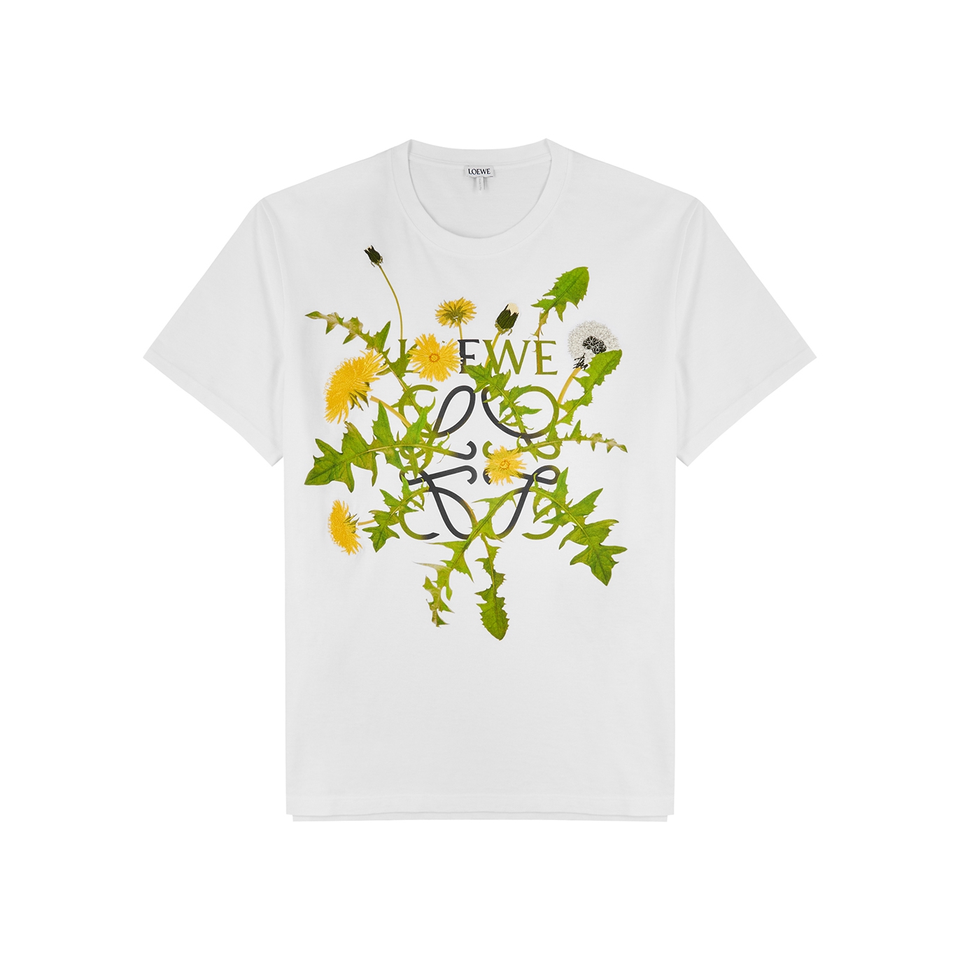 Loewe Floral Anagram-print Embroidered Cotton T-shirt In White