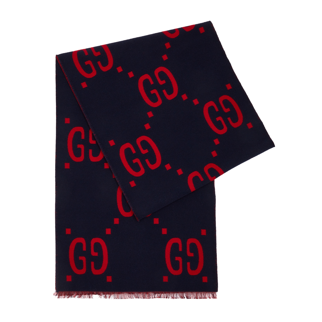 Gucci Freedom Gg-jacquard Wool-blend Scarf In Blue,red
