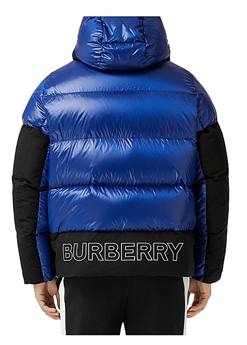 Burberry Logo print nylon oversized hooded puffer jacket - Harvey Nichols