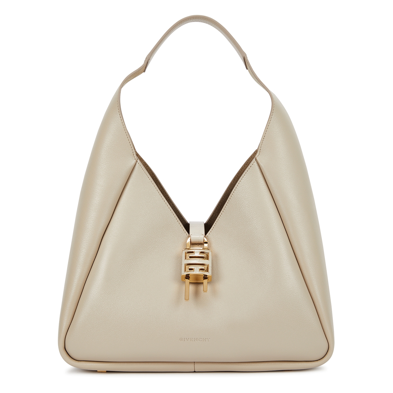 Givenchy G-Hobo Medium Leather Shoulder Bag - Beige