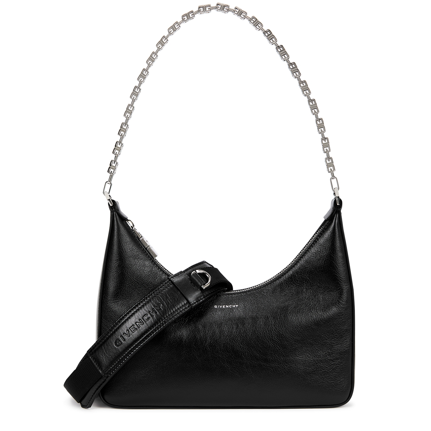 Givenchy Moon Cut Out Small Leather Shoulder Bag - Black