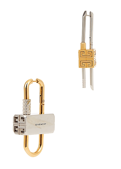 Givenchy Lock asymmetric drop earrings - Harvey Nichols