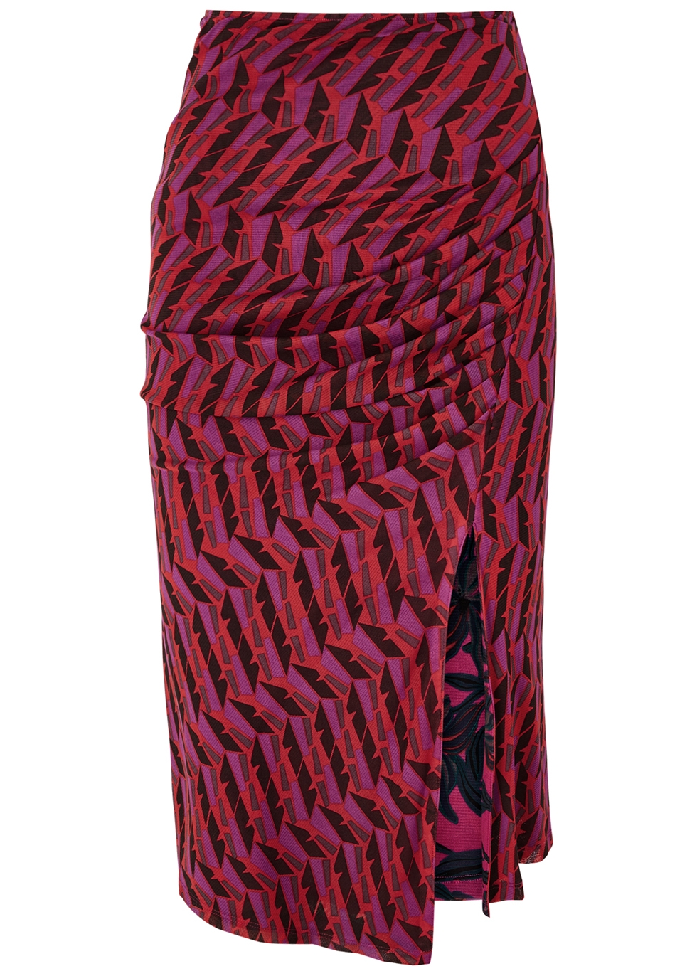 Diane von Furstenberg Dariella printed reversible tulle midi skirt ...