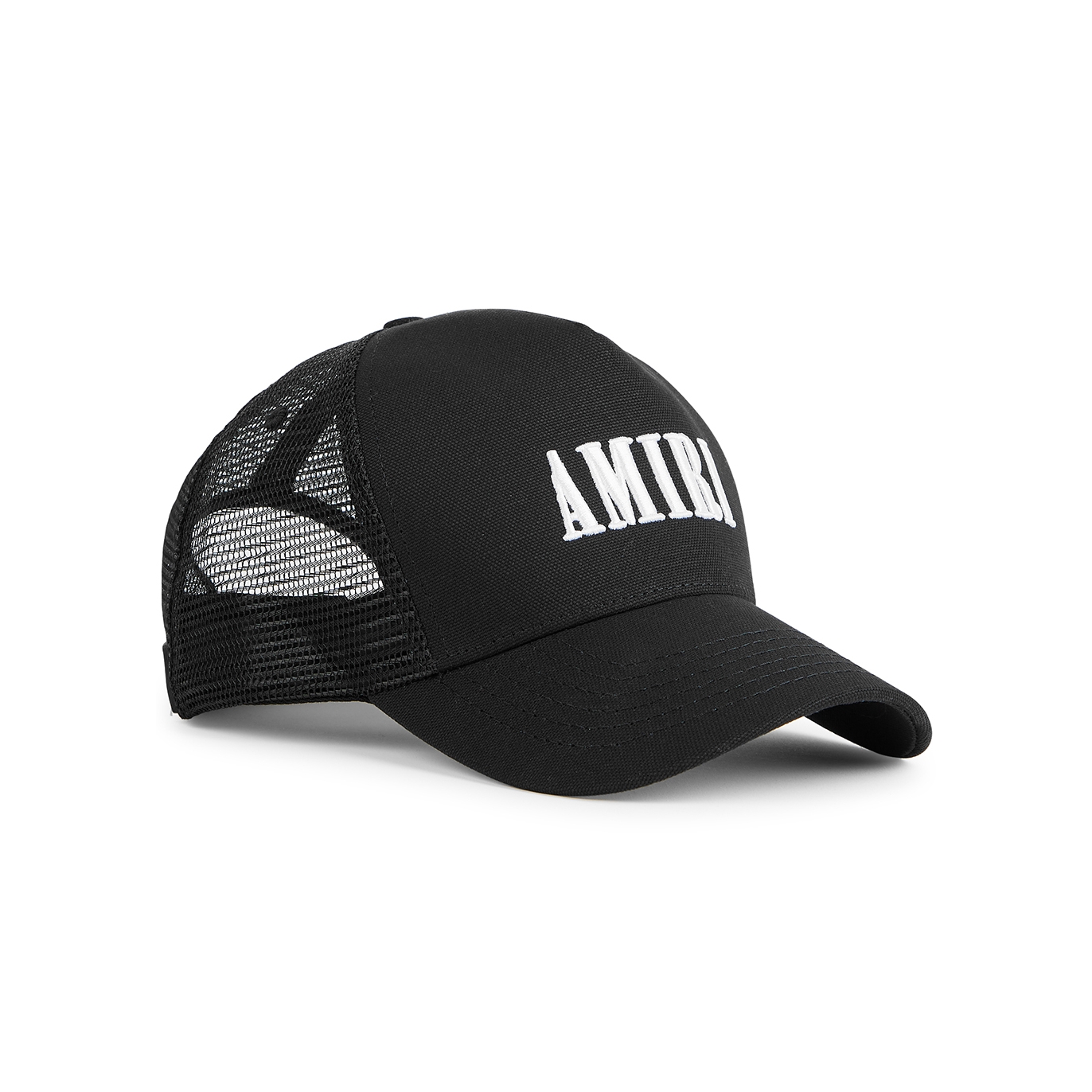 AMIRI LOGO-EMBROIDERED COTTON TRUCKER CAP