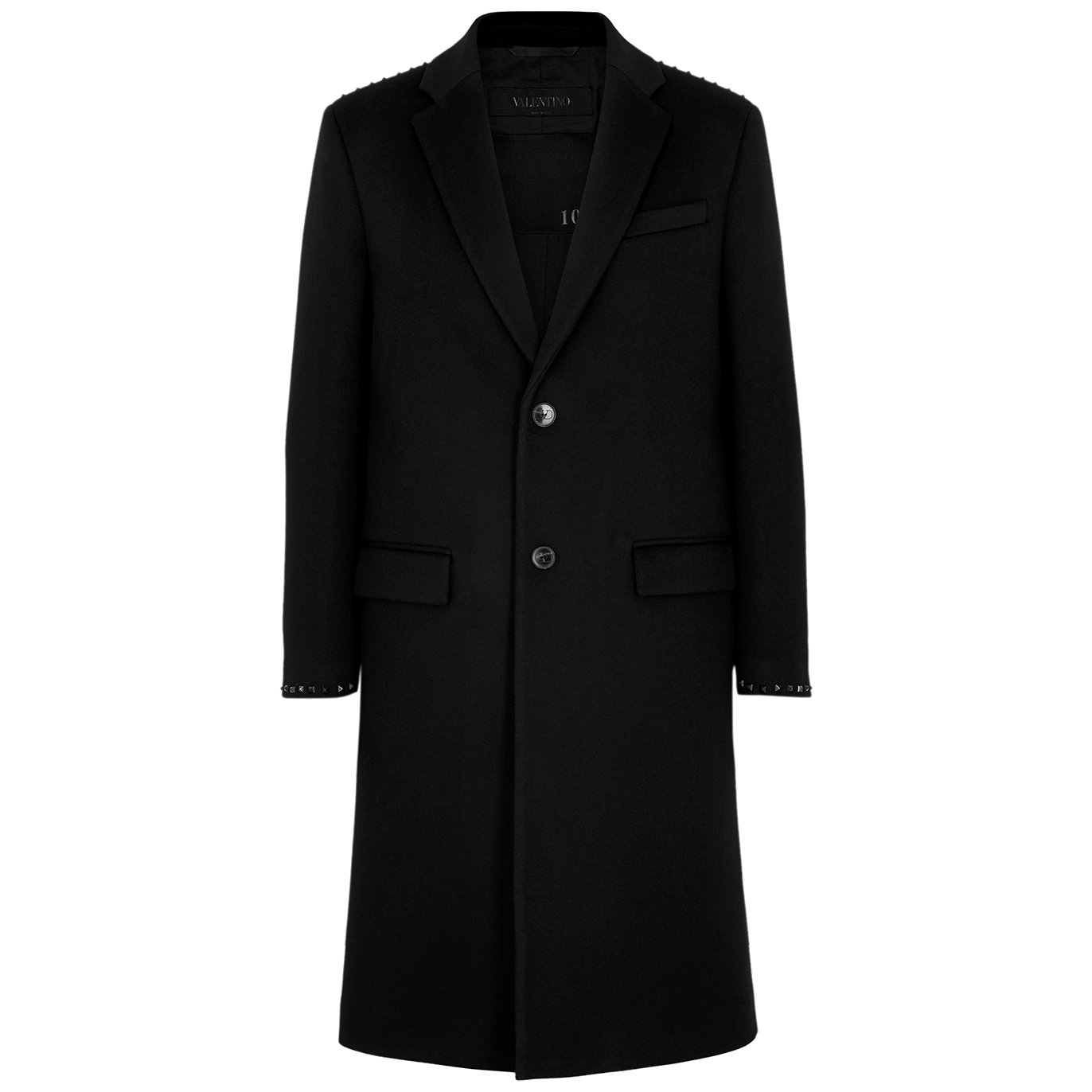 VALENTINO ROCKSTUD WOOL AND CASHMERE-BLEND COAT