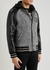 Hooded tweed and leather varsity jacket - Valentino