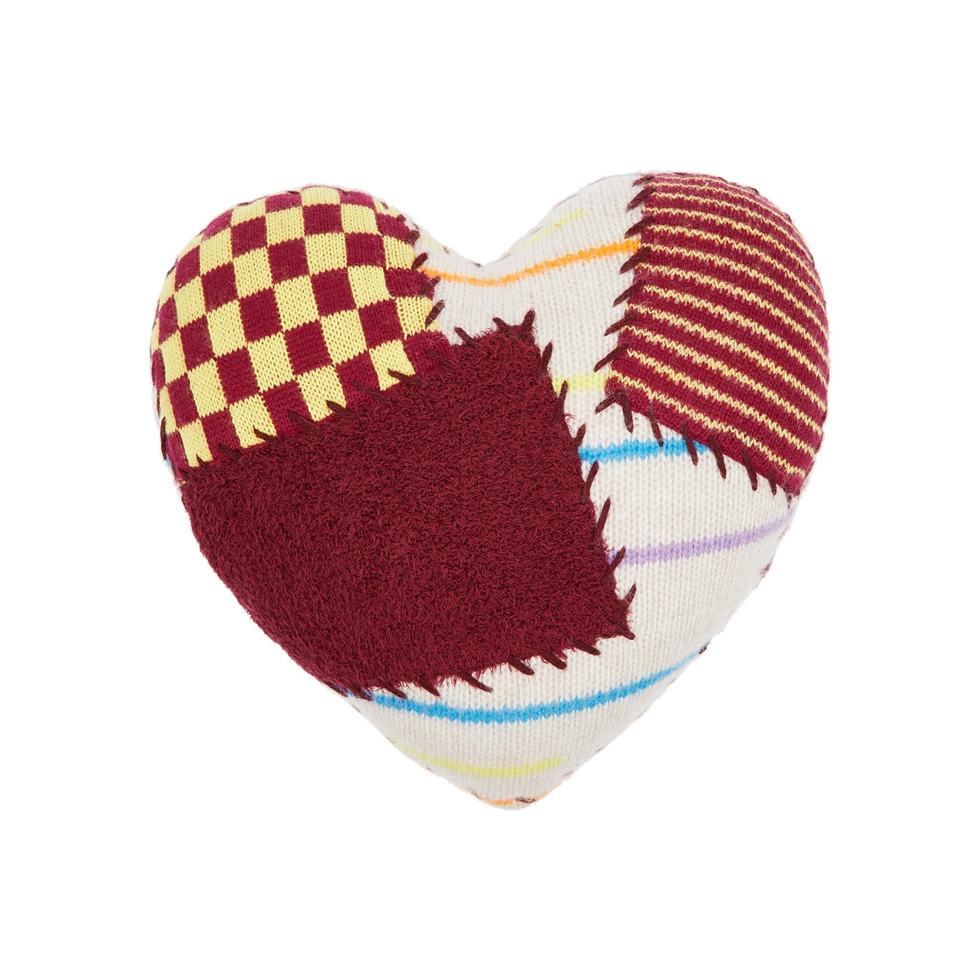 The Elder Statesman Patchwork Heart Cashmere Cushion - Multicoloured - One Size