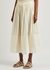 Pleated cotton-blend midi skirt - Tory Burch
