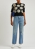 Rose-embroidered wool-blend jumper - Tory Burch