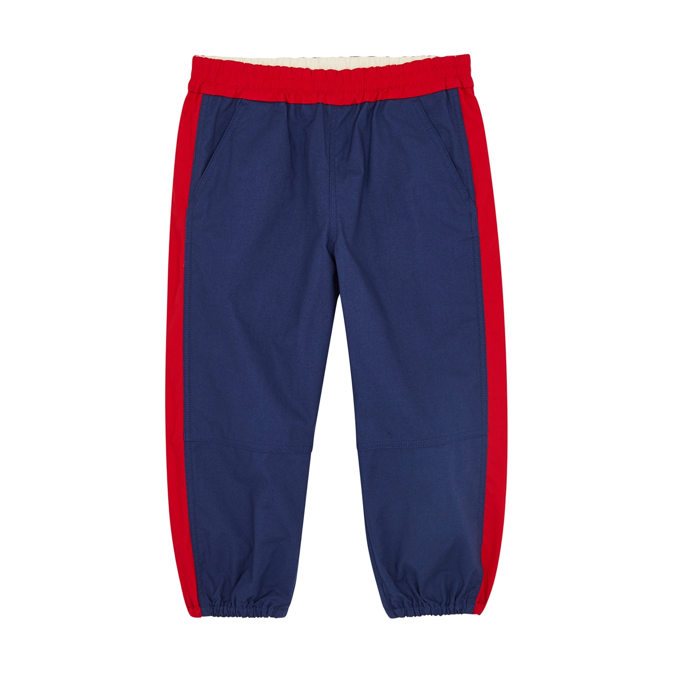 Gucci Kids Panelled Cotton Sweatpants In Blue | ModeSens