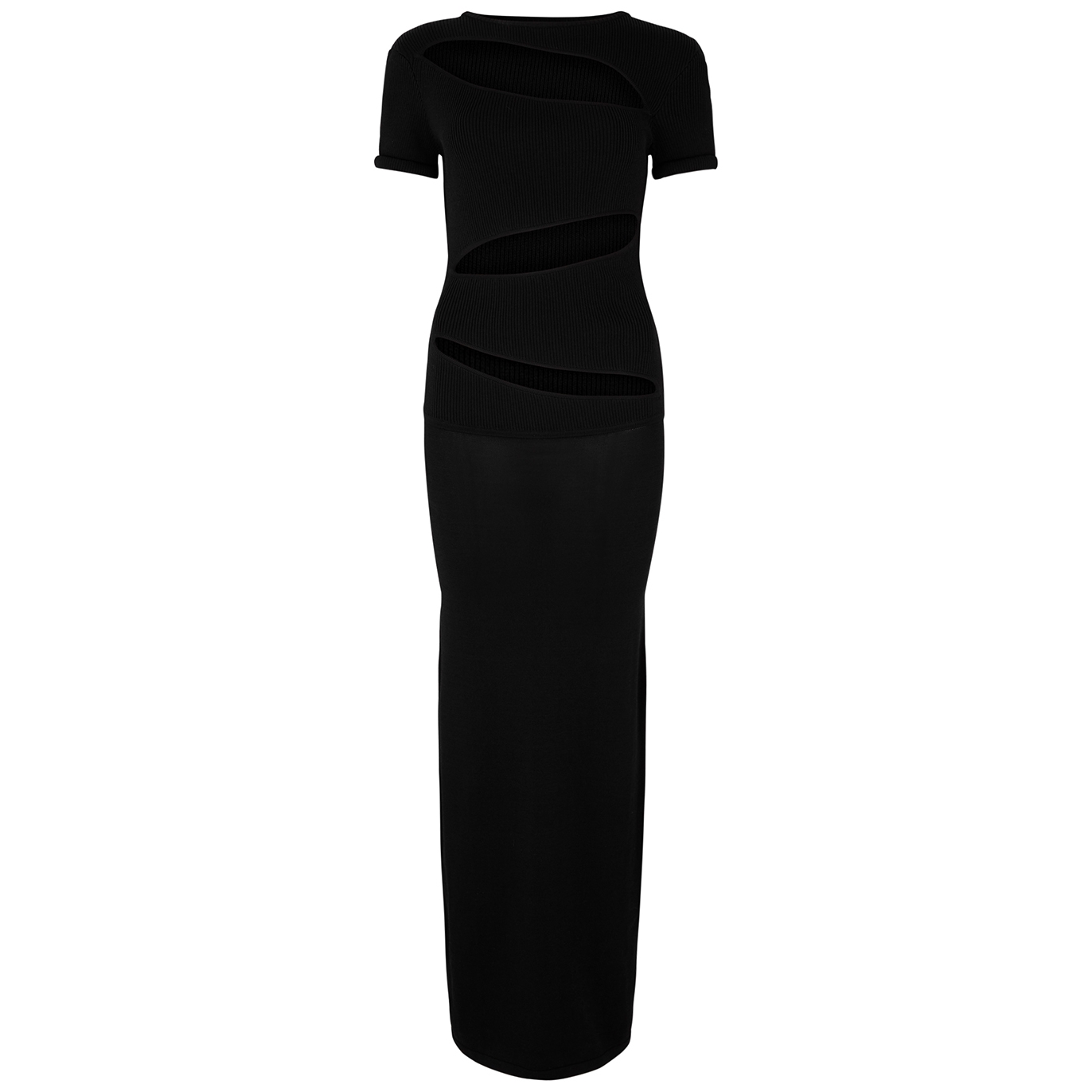 Christopher Esber Slashed Cut-out Ribbed-knit Maxi Dress In Black ...