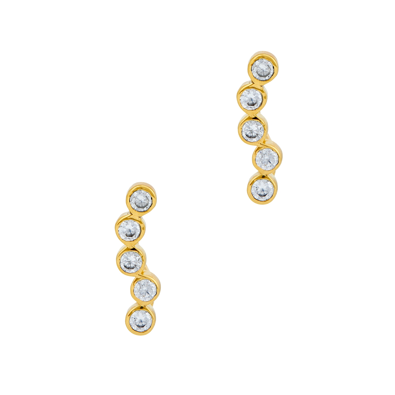 Daphine Lu 18kt Gold-plated Climber Earrings