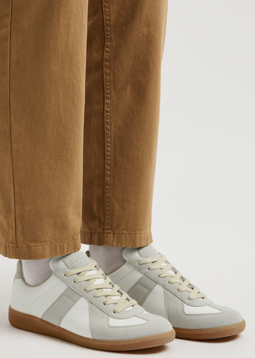 Maison Margiela Replica panelled leather sneakers - Harvey Nichols