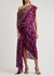 One-shoulder printed chiffon midi dress - Dries Van Noten