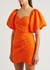 Carmelita puff-sleeve satin mini dress - Rebecca Vallance