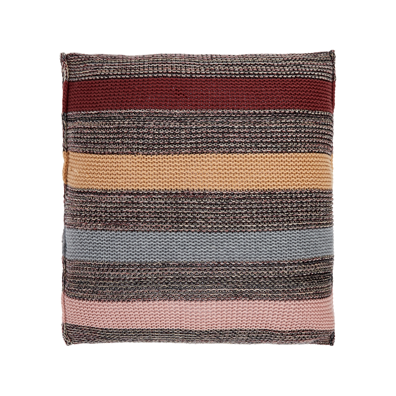 Inverni Striped Cashmere Square Pillow - Brown - One Size