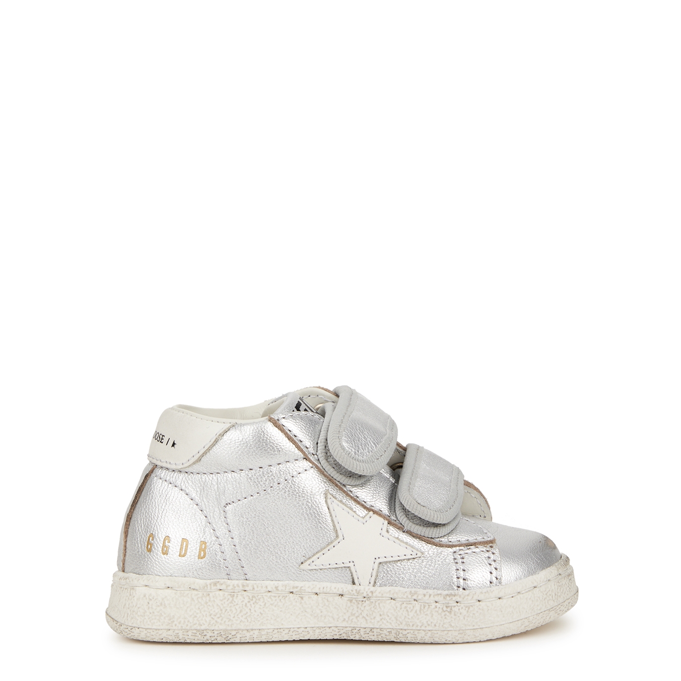Golden Goose Kids June Leather Sneakers (IT19-IT27) - Silver - 7.5 Baby