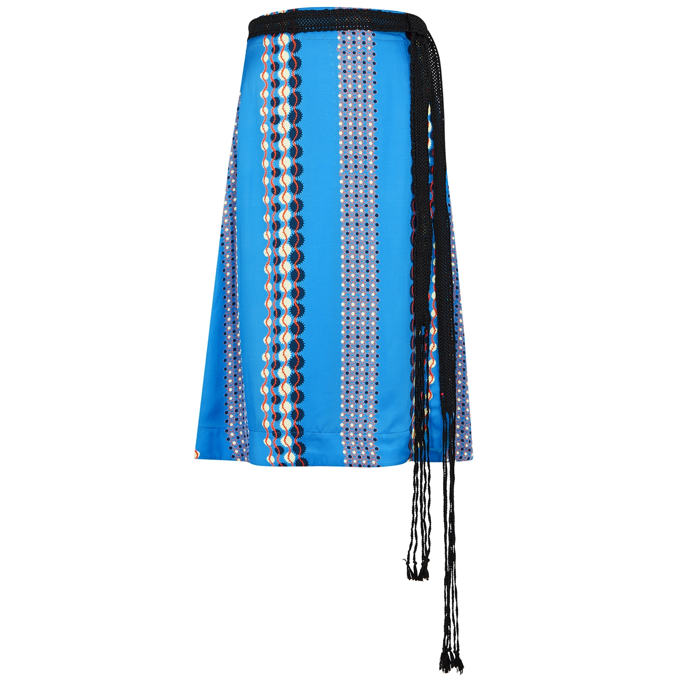 Wales Bonner Printed Satin Wrap Skirt - Blue - 12