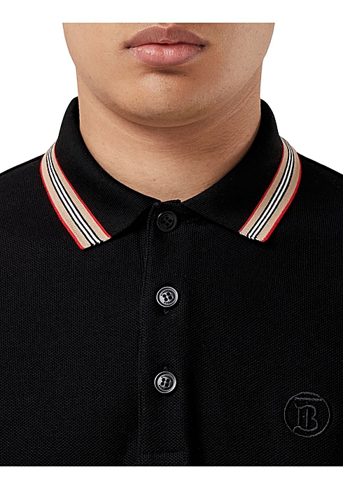 Burberry Long-sleeve icon stripe collar cotton polo shirt - Harvey Nichols