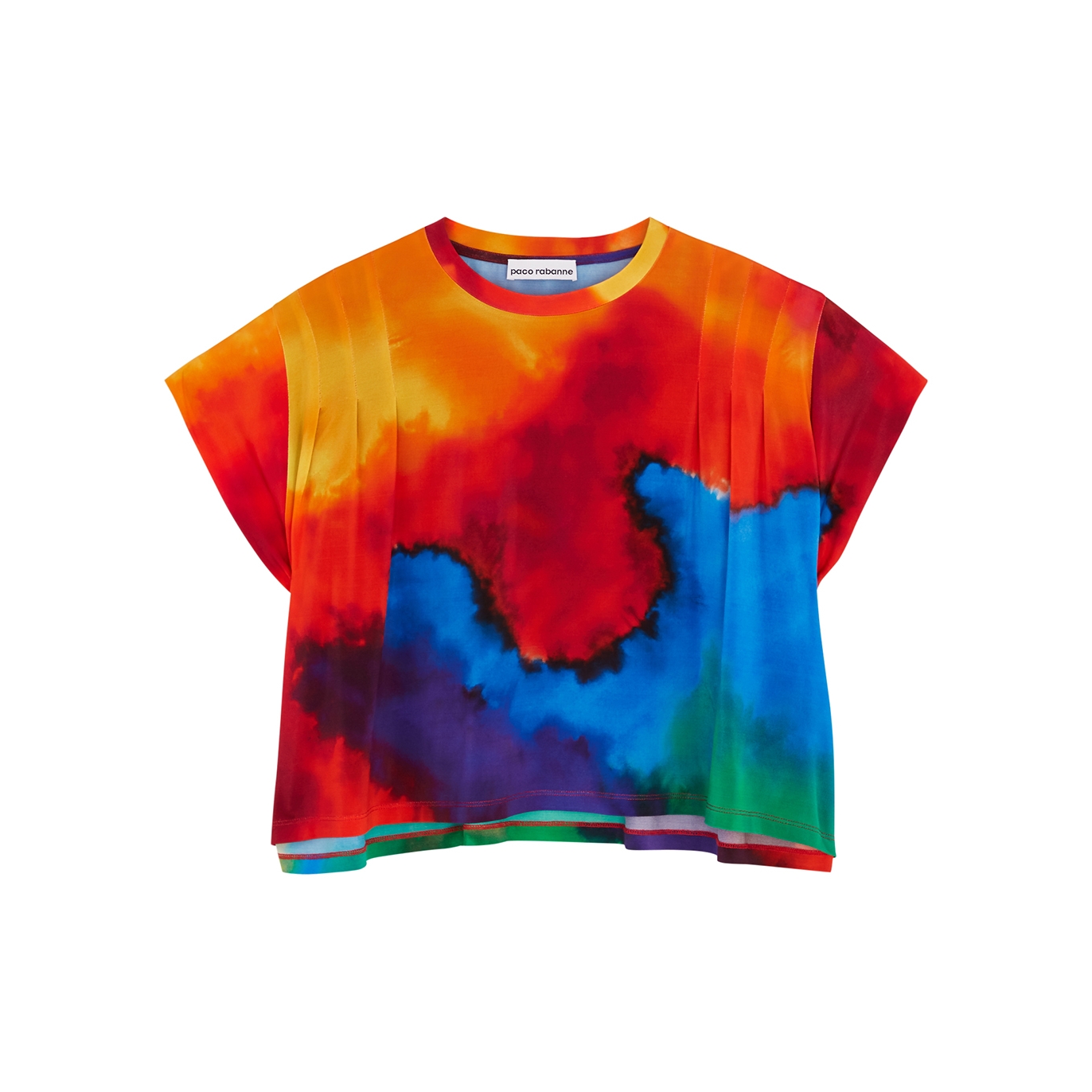 Paco Rabanne Printed Cropped Stretch-jersey T-shirt - Multicoloured - M