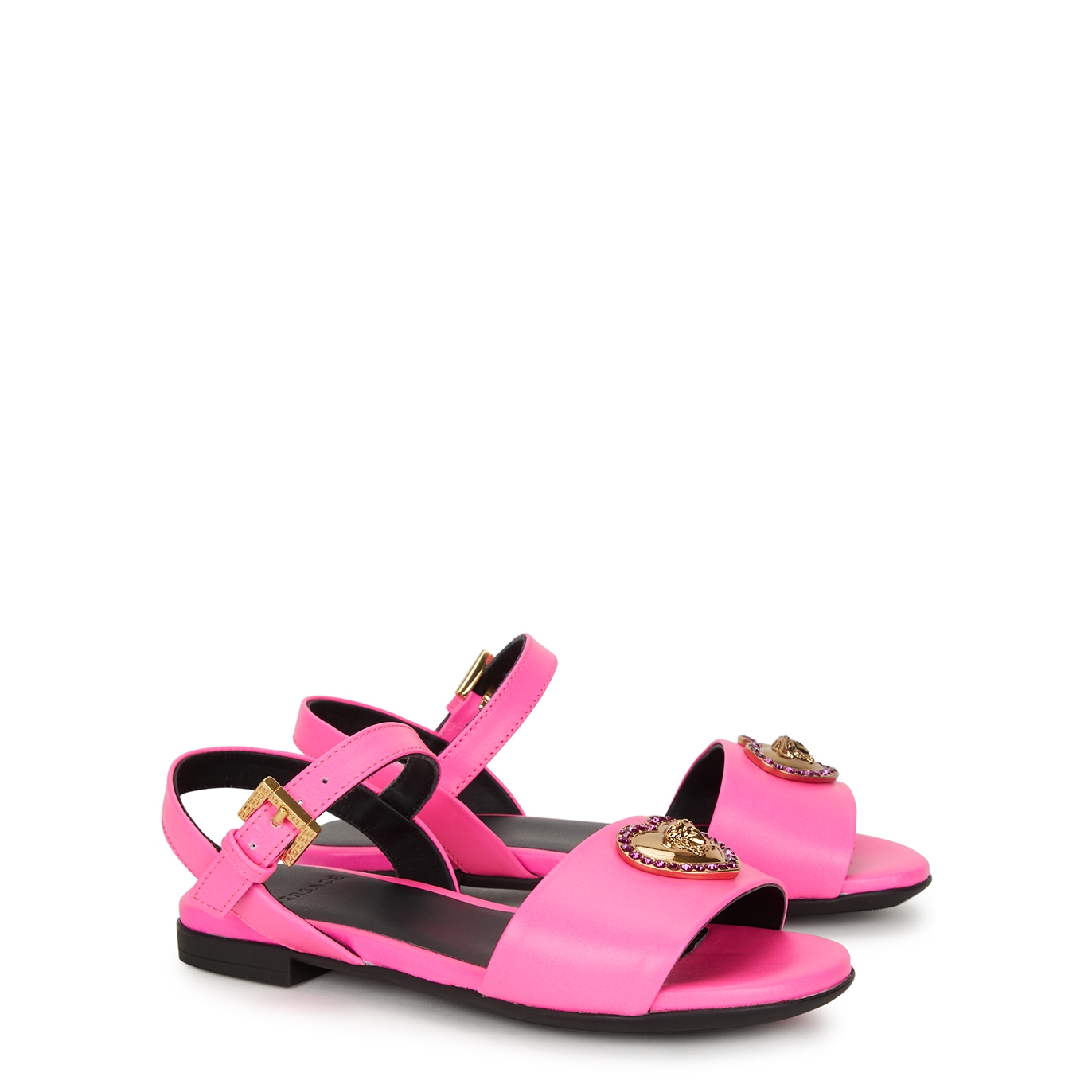 Versace Kids Embellished Neon Leather Sandals (IT27-IT29)
