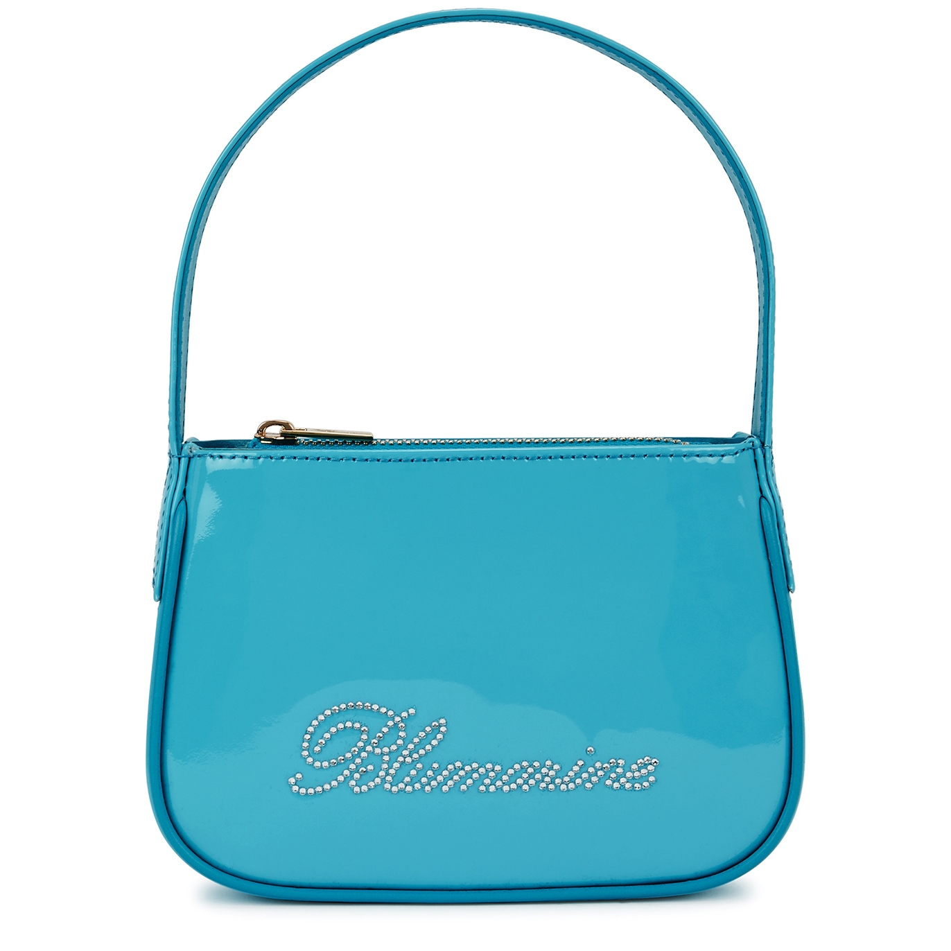 Blumarine Leather Top Handle Bag In Blue