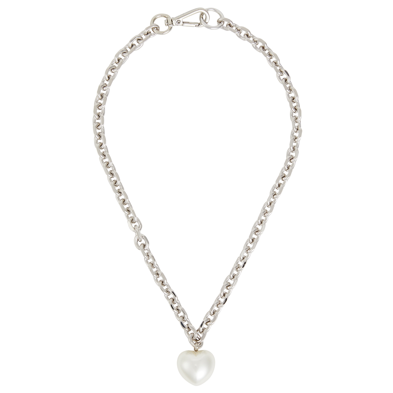 Simone Rocha Heart Faux-pearl Embellished Chain Necklace - One Size