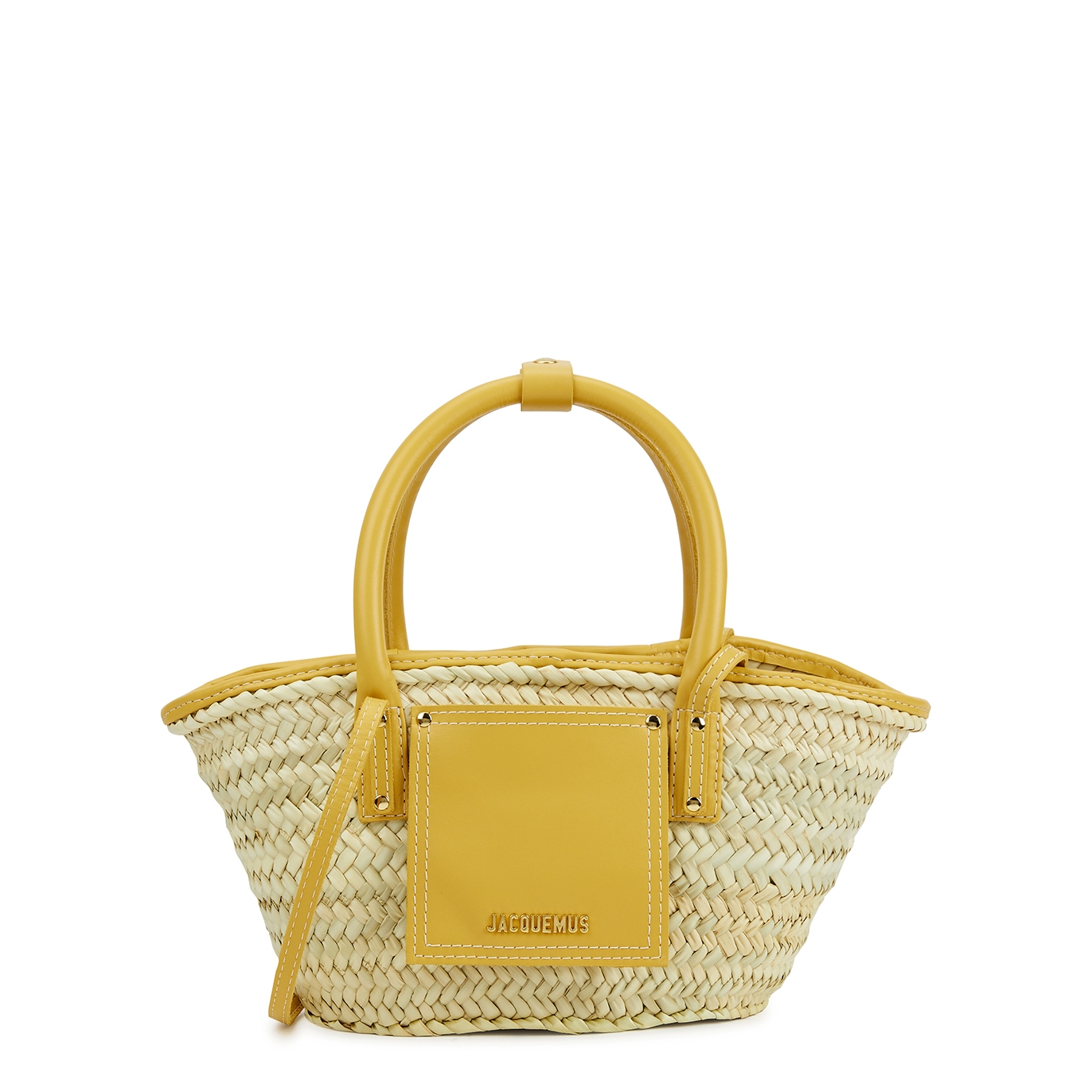 Jacquemus Le Petit Panier Soli Raffia Basket Bag In Yellow | ModeSens