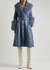 Foxy shearling-trimmed leather coat - Saks Potts