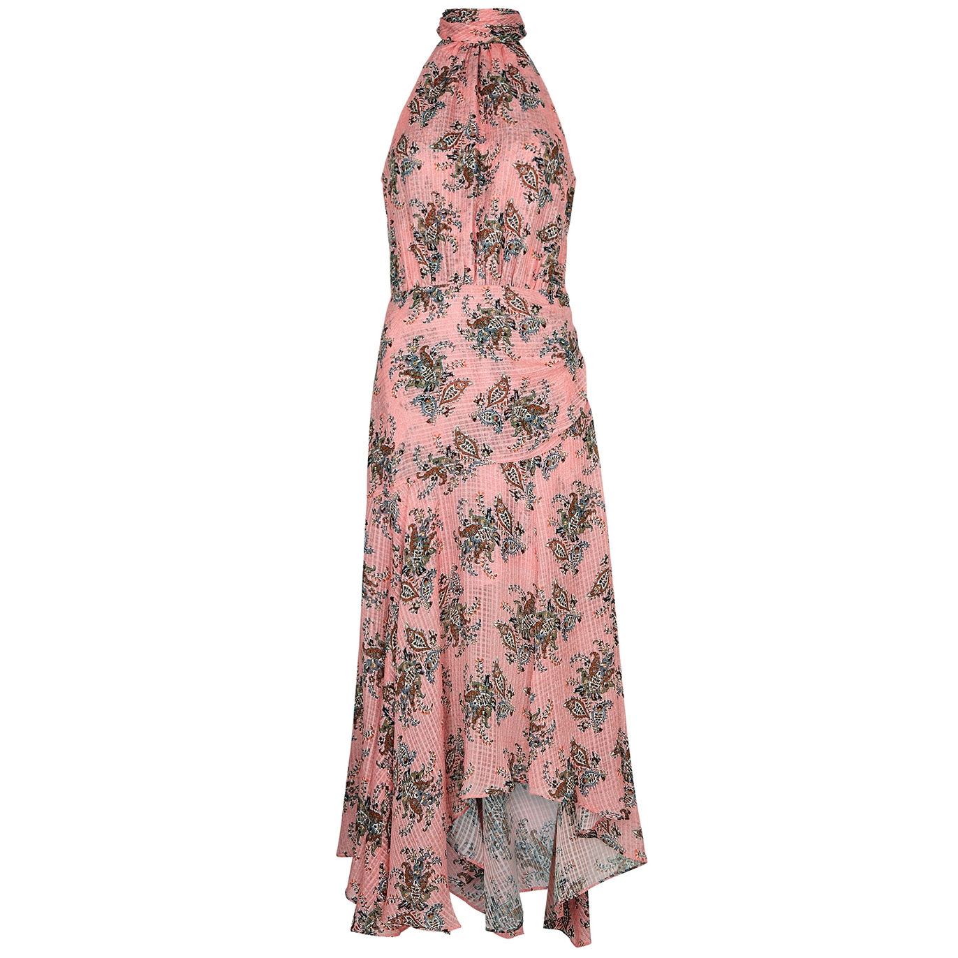 Veronica Beard Leia Printed High-neck Maxi Dress In Pink