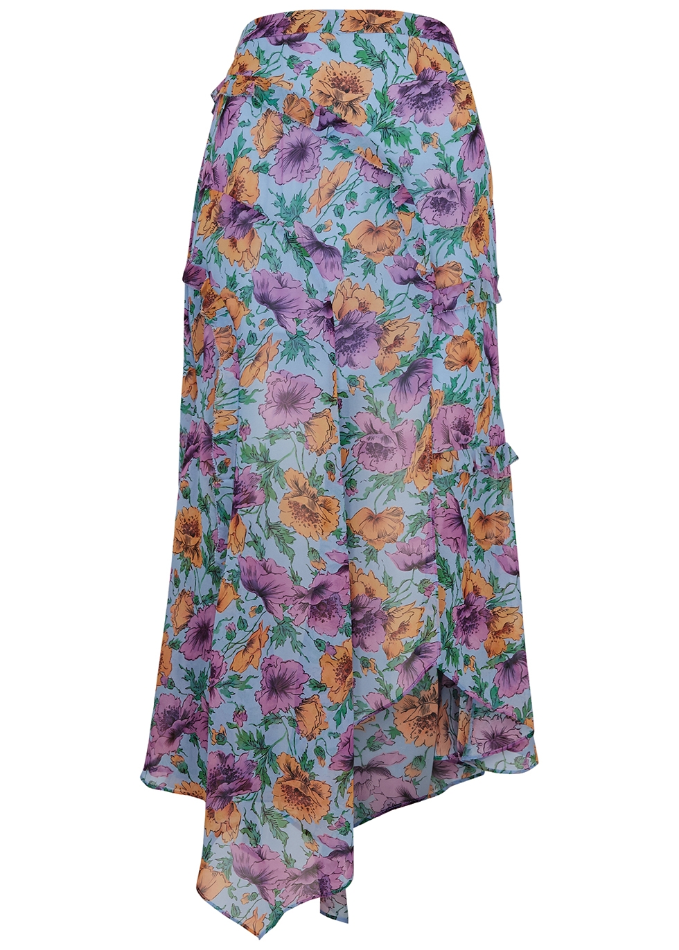 Veronica Beard Eleonora floral-print silk-chiffon midi skirt - Harvey ...