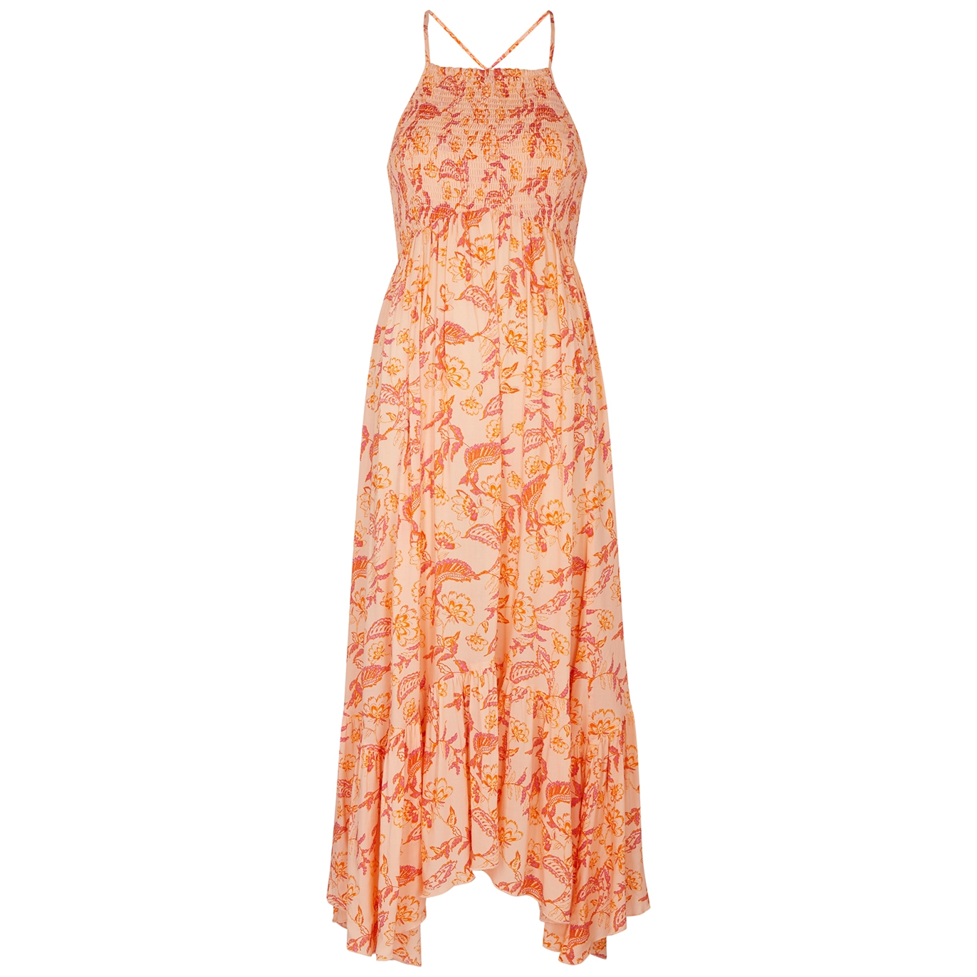 Free People Heat Wave Floral-print Maxi Dress In Coral | ModeSens