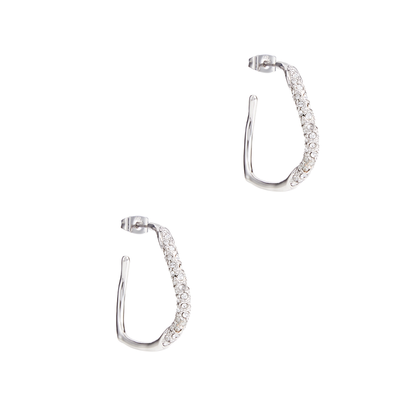 Alexis Bittar Two Tone Crystal-embellished Hoop Earrings