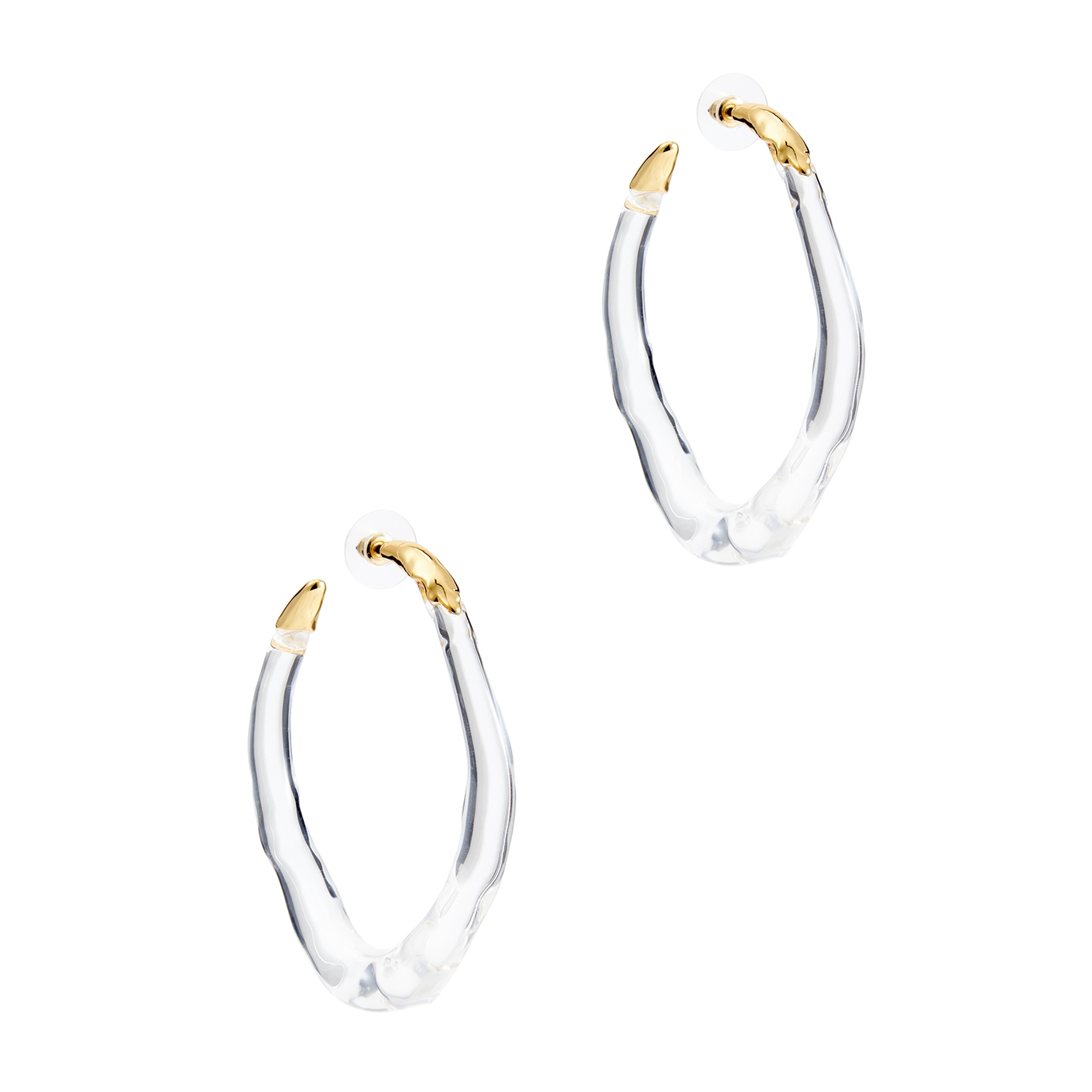 Alexis Bittar Molten Lucite And 14kt Gold-plated Hoop Earrings