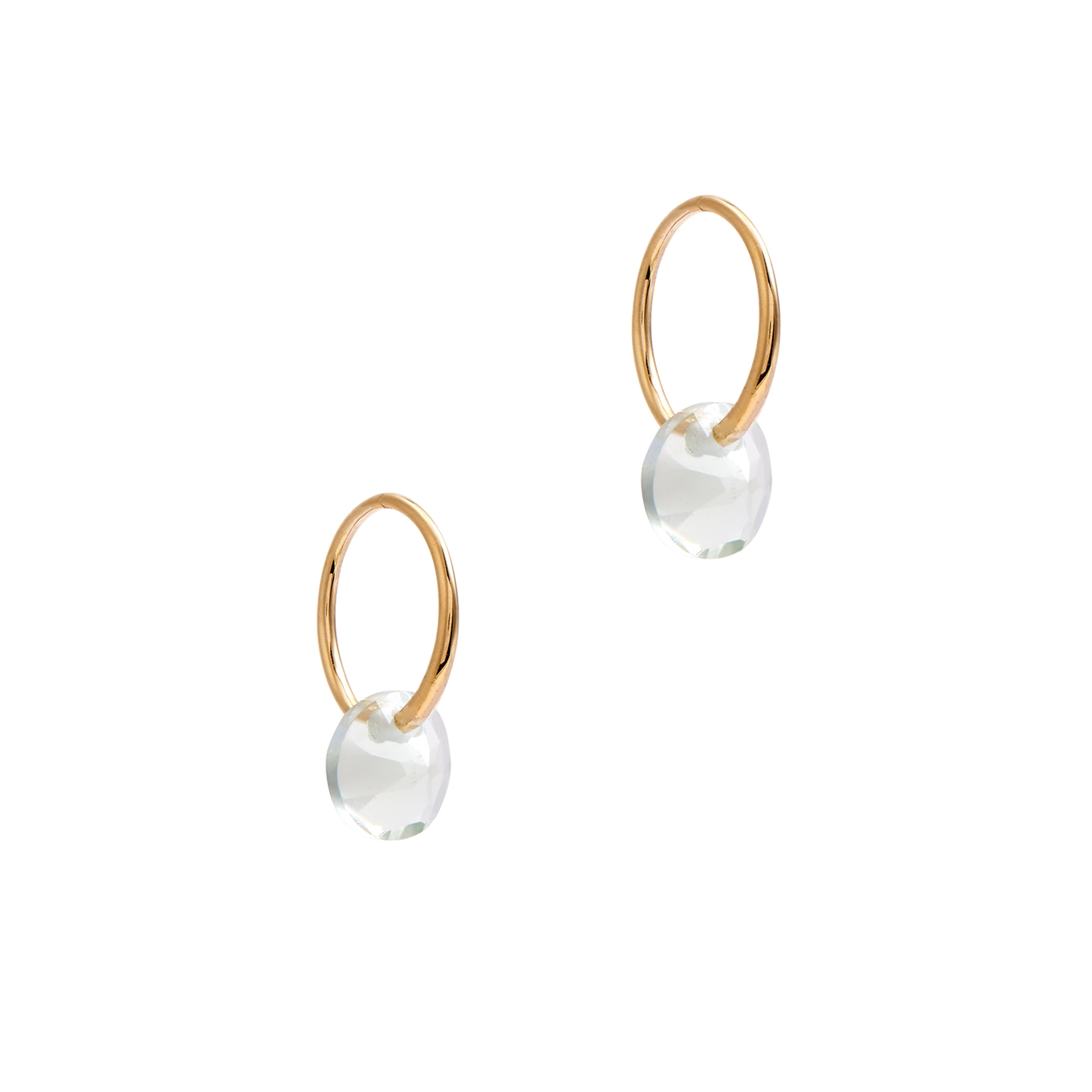 By Pariah Amethyst-embellished 14kt Gold Hoop Earrings