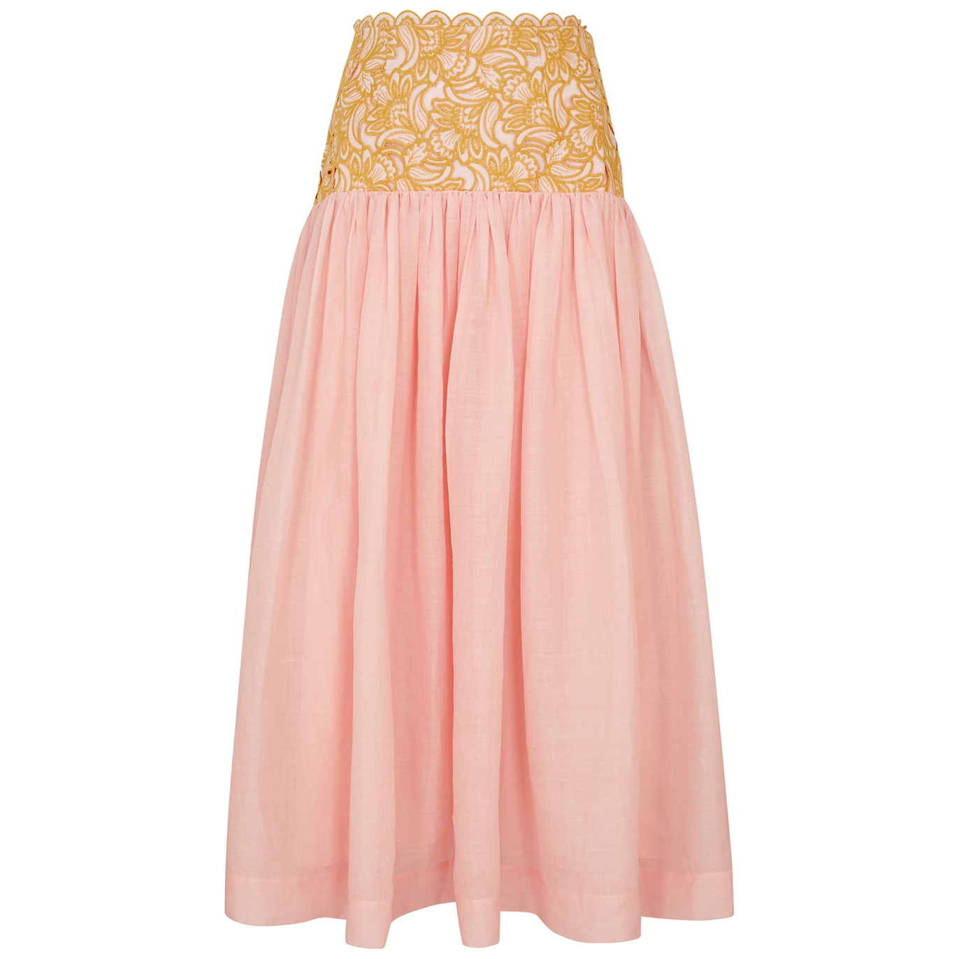 Alemais Anthea Broderie Maxi Skirt In Pink