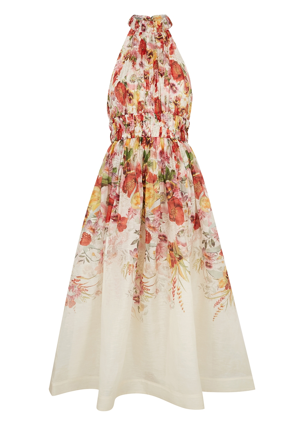 Zimmermann Wonderland floral-print linen-blend midi dress - Harvey Nichols