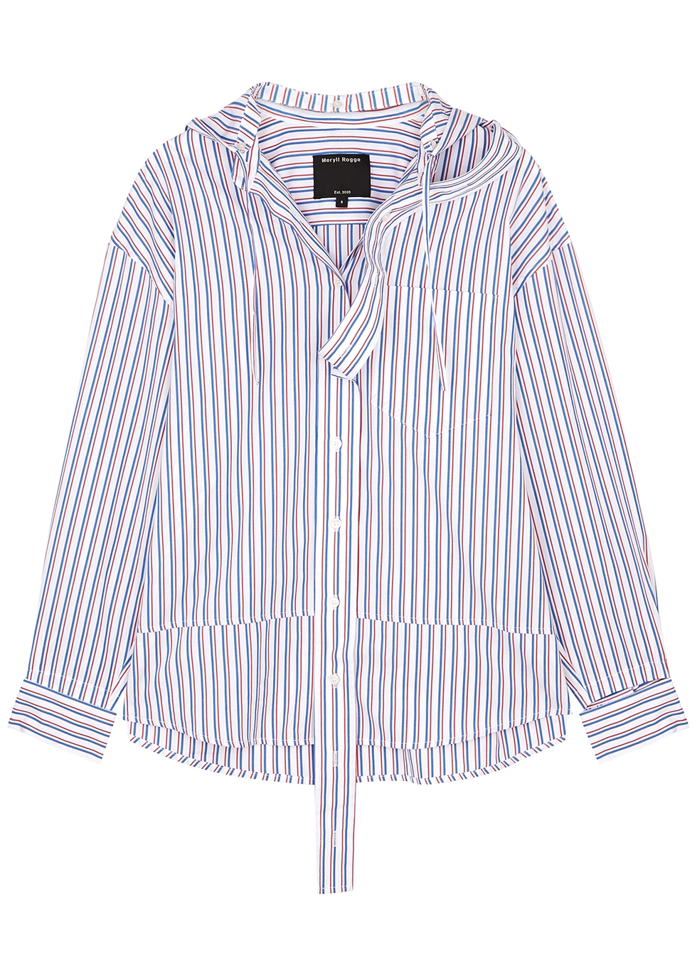 MERYLL ROGGE Striped hooded cotton shirt - Harvey Nichols