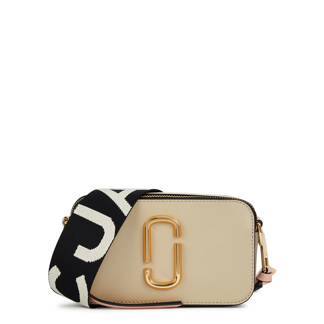 Marc Jacobs The Snapshot Panelled Leather Cross-body Bag In Khaki