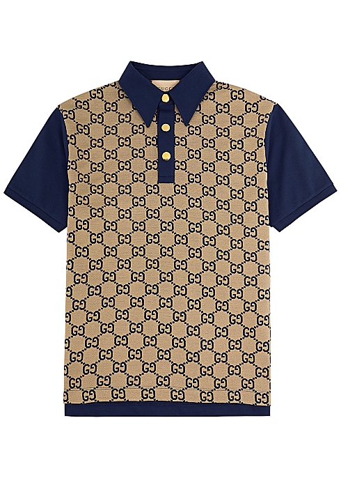 Gucci GG monogrammed silk-blend polo shirt - Harvey Nichols