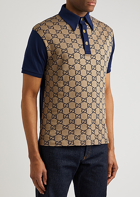 Gucci GG monogrammed silk-blend polo shirt - Harvey Nichols