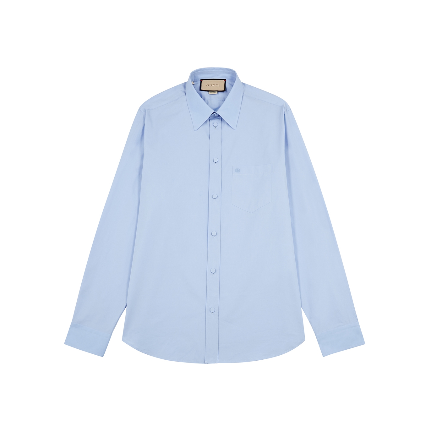 GUCCI LOGO-EMBROIDERED COTTON SHIRT