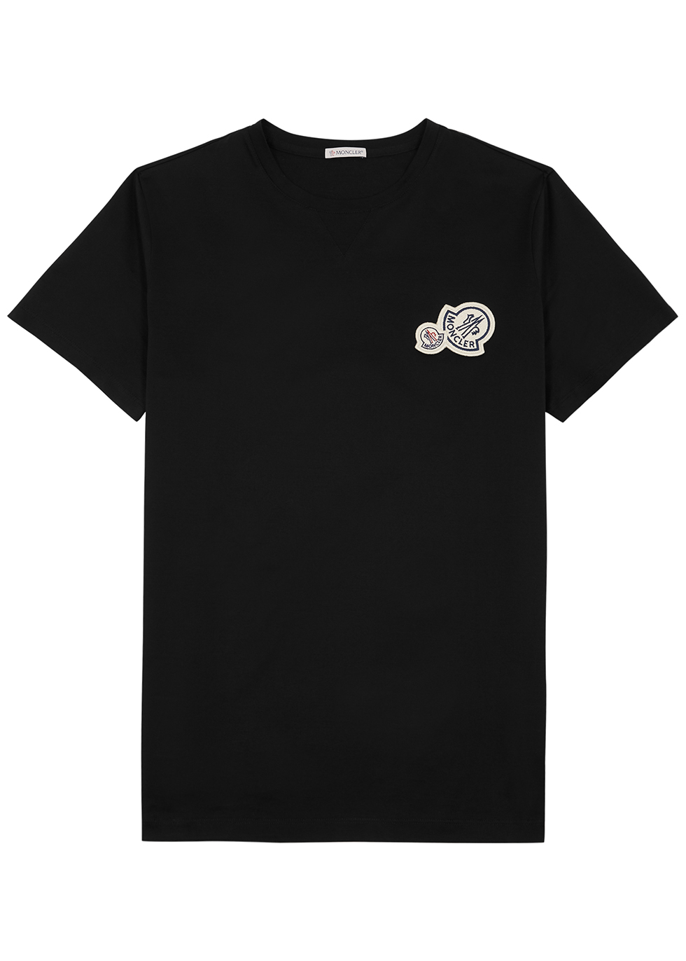 Moncler Logo Cotton T-shirt In Black | ModeSens