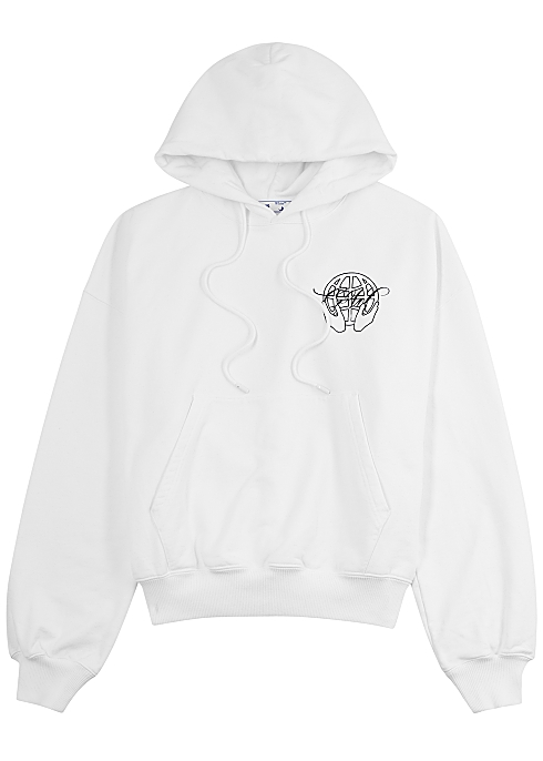 kop respons lejesoldat Off-White Logo-print hooded cotton sweatshirt - Harvey Nichols