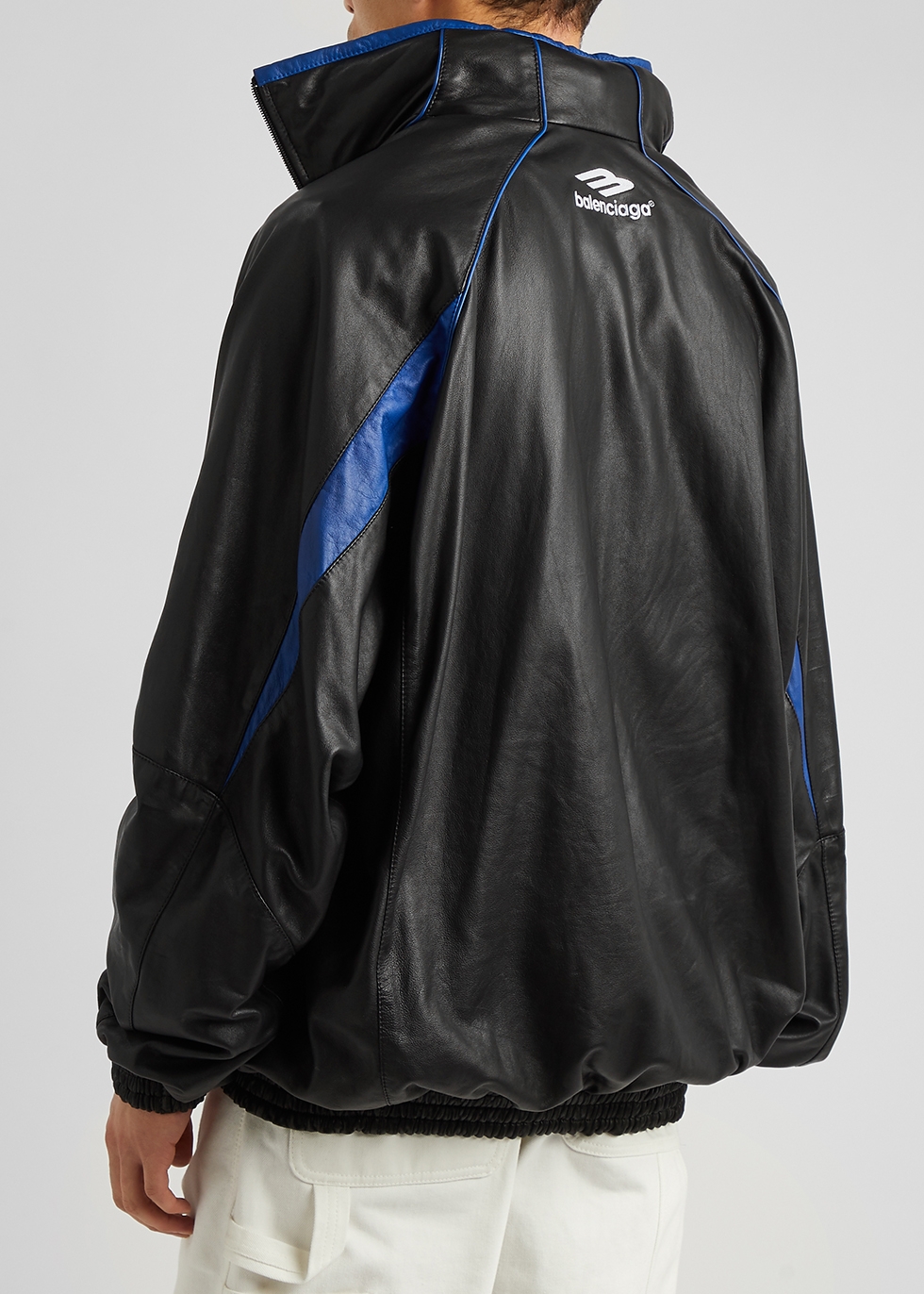 Balenciaga Womens OffTheShoulder Leather Biker Jacket  1069Noir Noir   Balmain clothing Best leather jackets Jackets