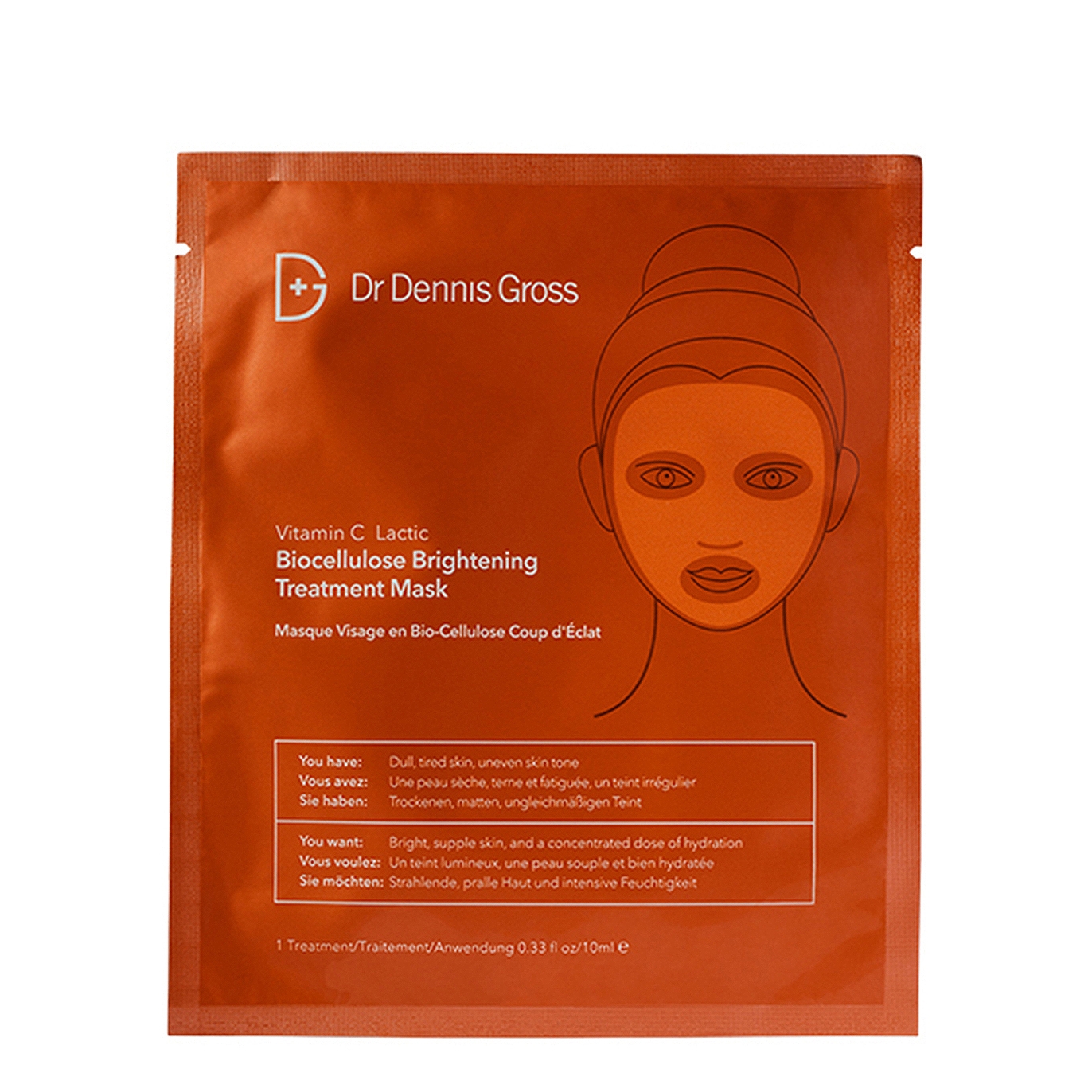 Dr. Dennis Gross Skincare Vitamin C Lactic Biocellulose Brightening Treatment Mask
