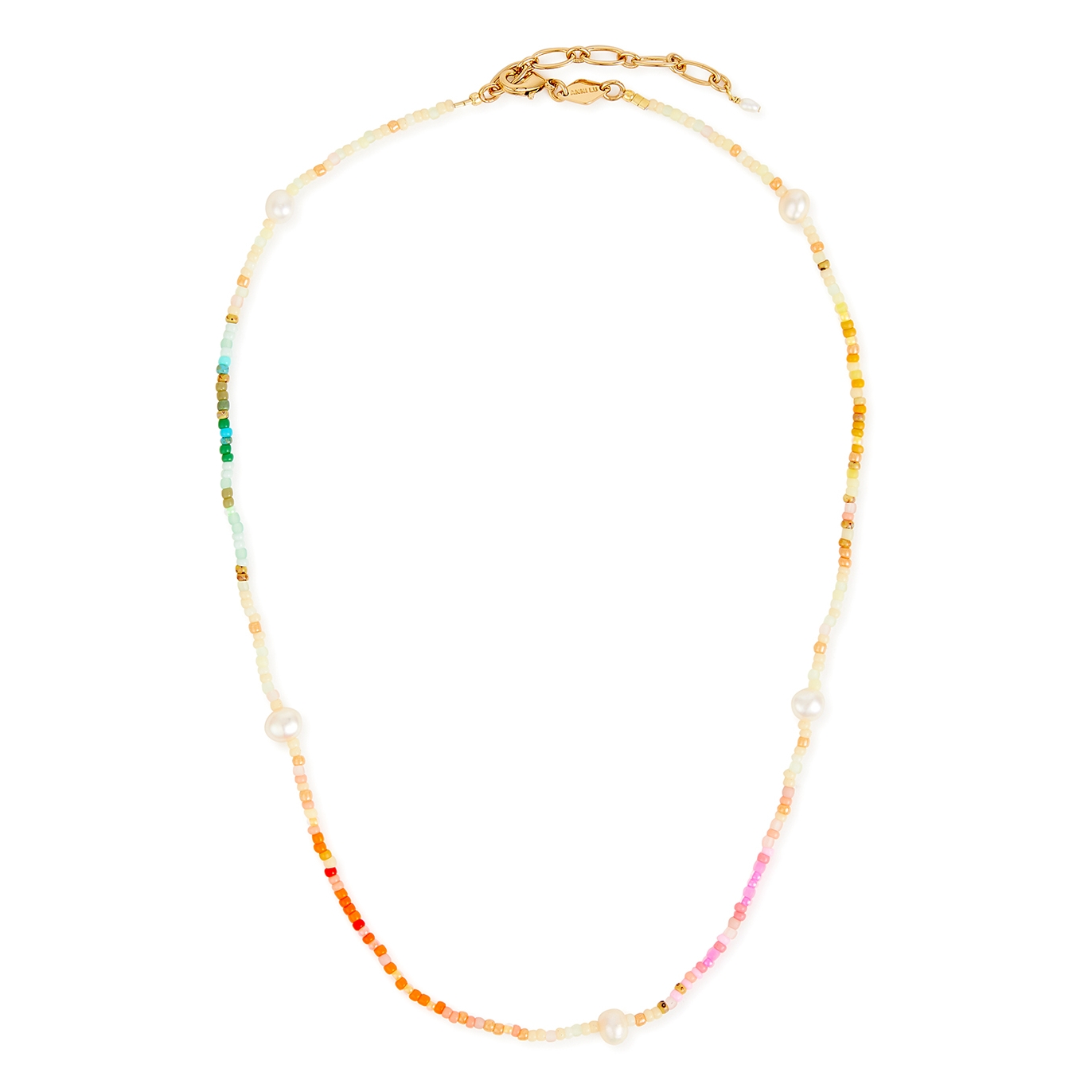 Anni Lu Rainbow Nomad 18kt Gold-plated Beaded Necklace In Multicoloured