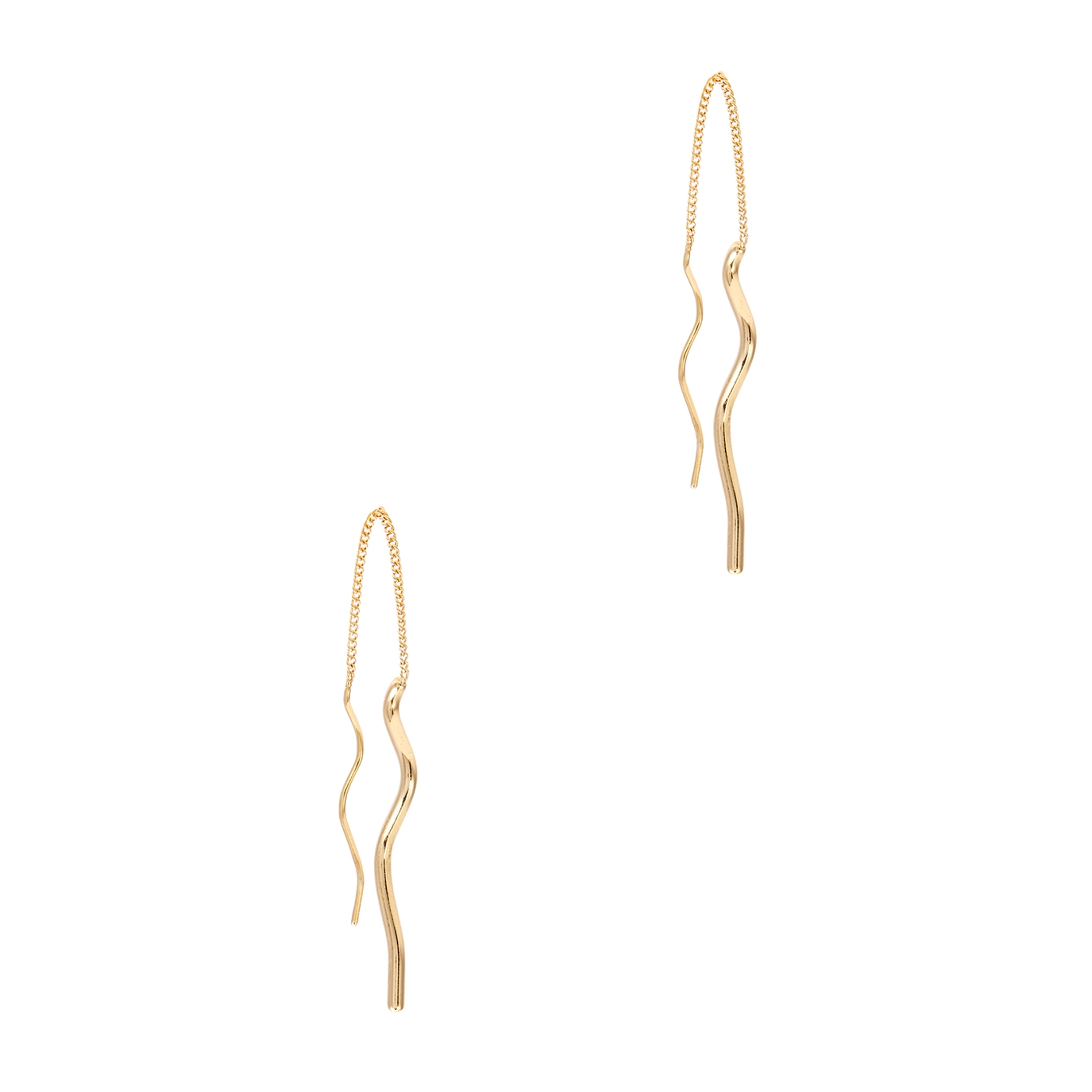 Jenny Bird Squiggle 14kt Gold-dipped Threader Earrings