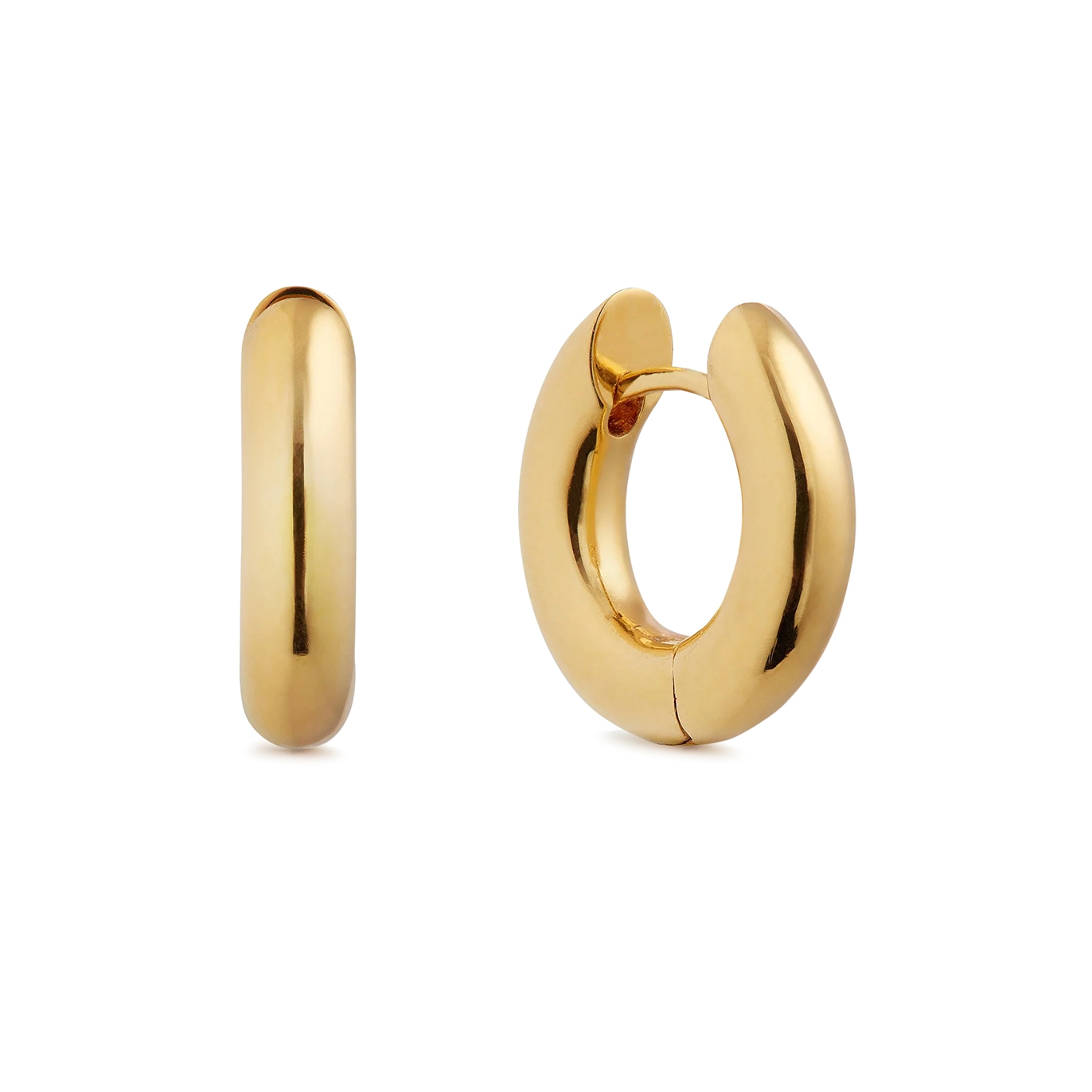 OTIUMBERG CHUNKY SMALL 14KT GOLD VERMEIL HOOP EARRINGS